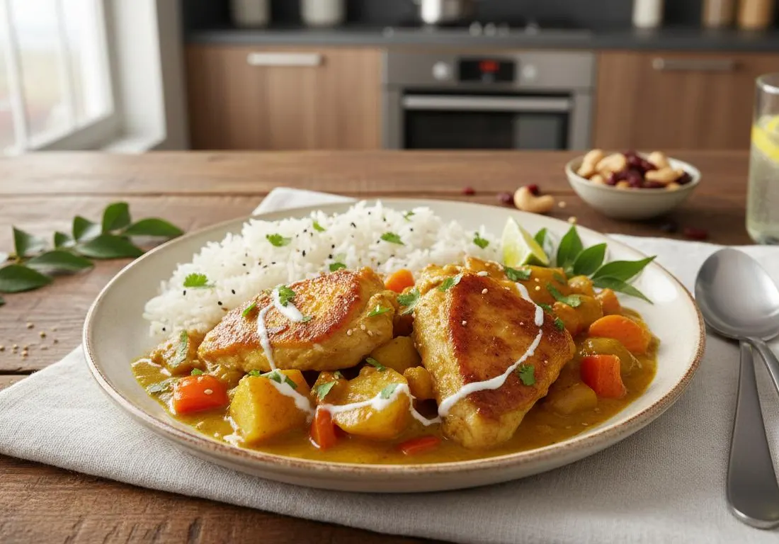 Poulet Express au Curry (Spécial Congelé) au Cookeo
