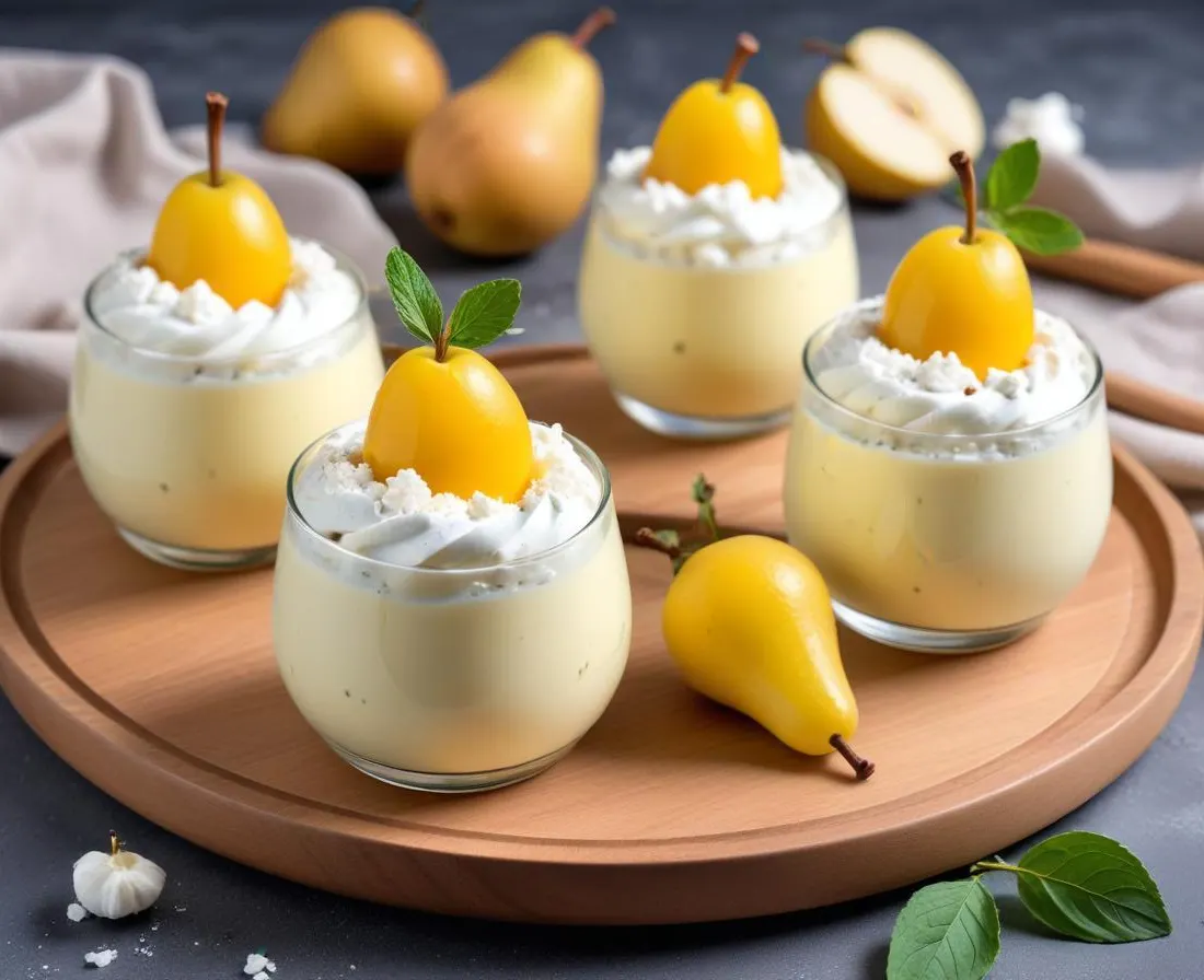 Verrines de Mousse de Gorgonzola et Poire