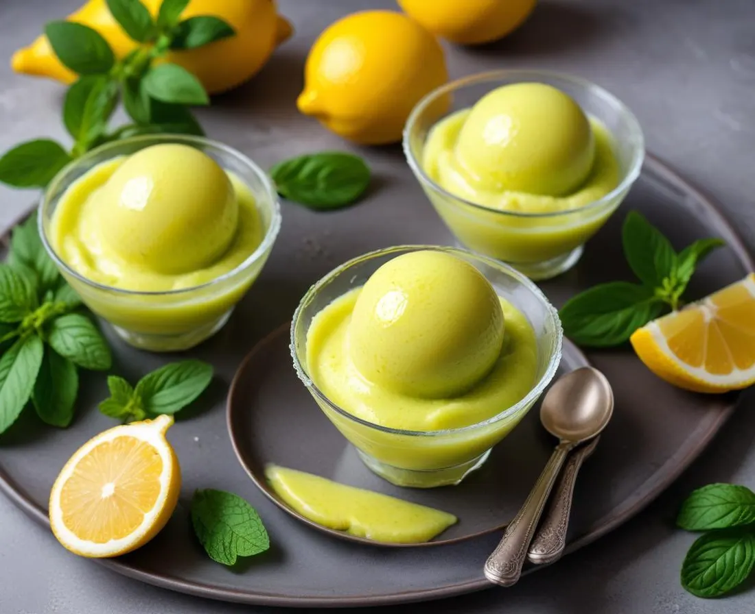 Sorbet maison au basilic et citron vert