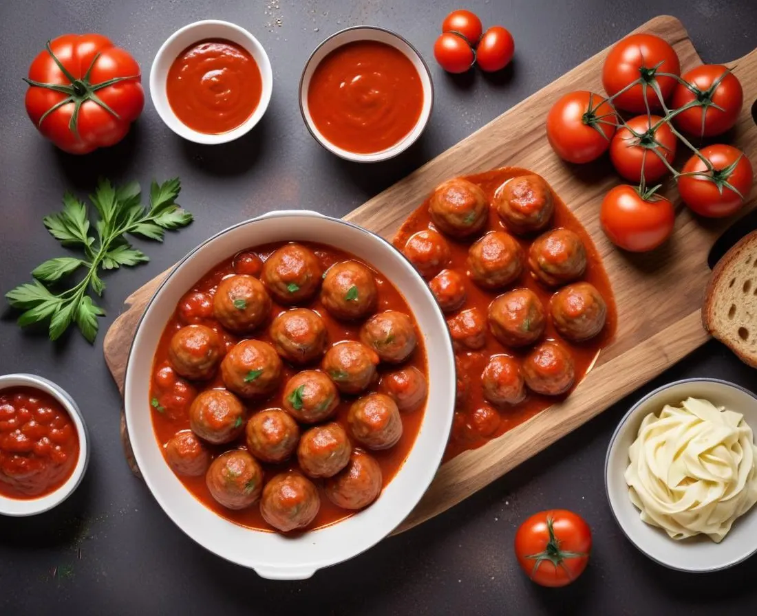Pâtes aux Boulettes de Viande et Sauce Tomate Maison