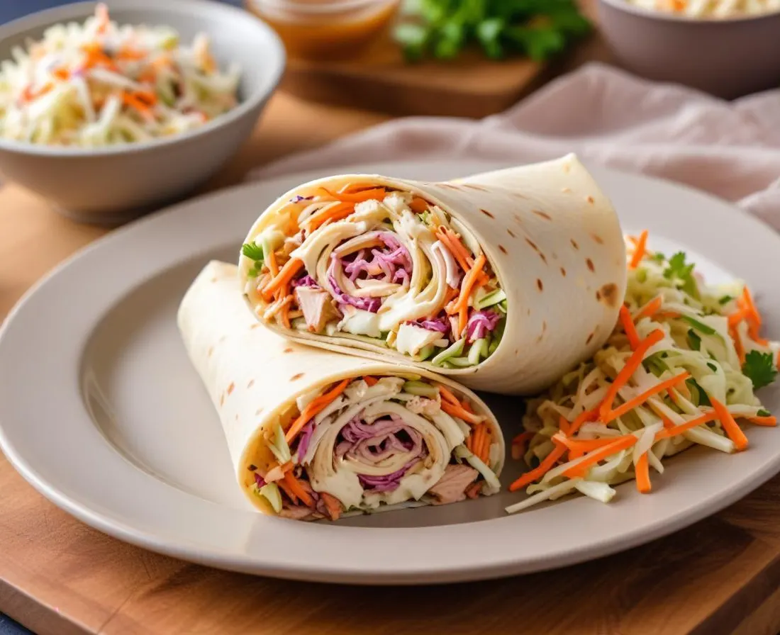 Wrap au Porc Effiloché et Coleslaw