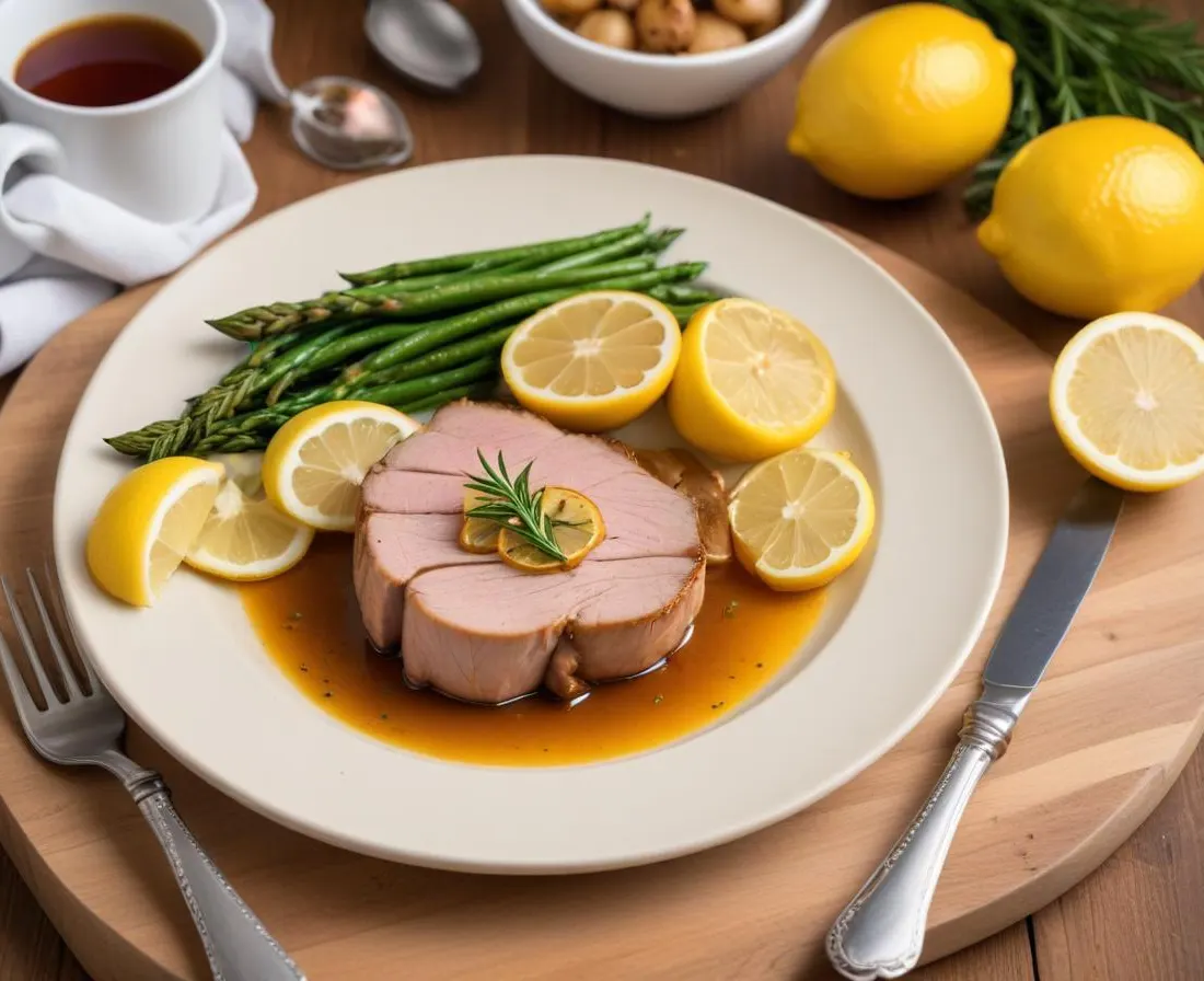 Filet de porc mariné au citron et romarin