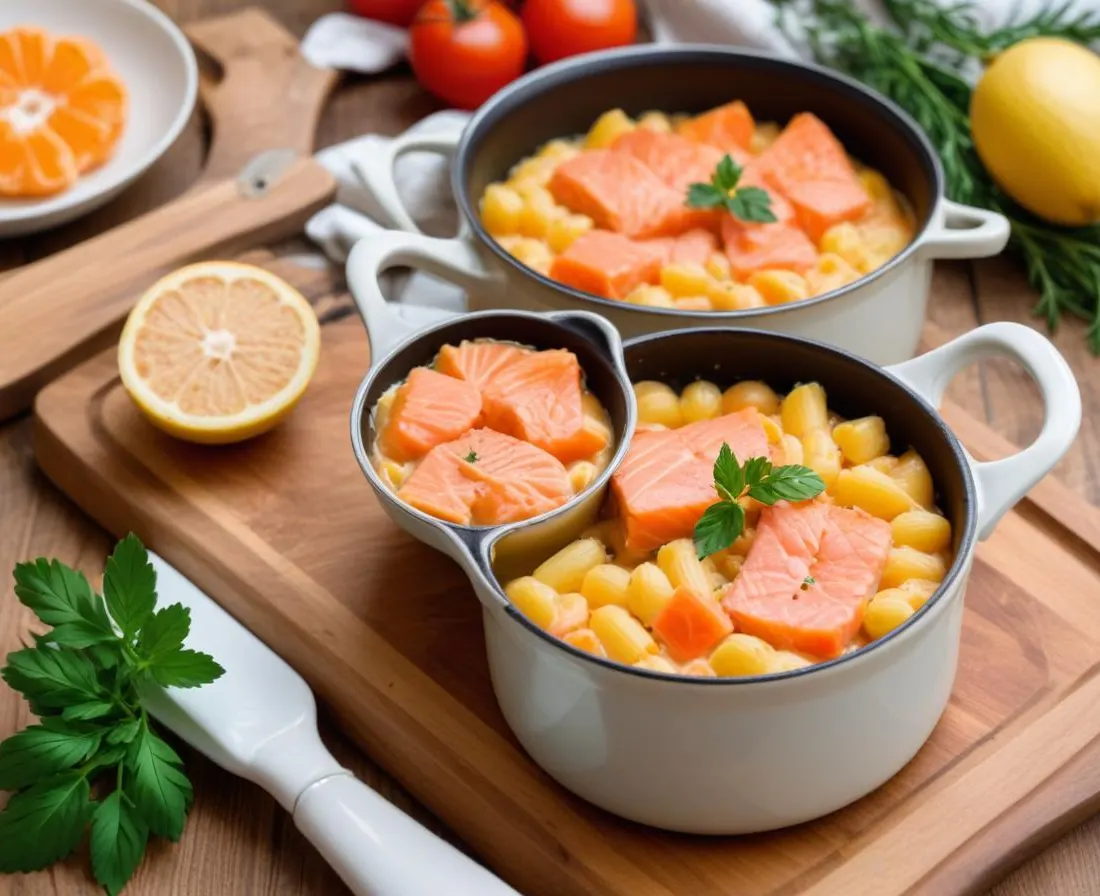 One Pot Pâtes crémeuses aux poireaux et saumon fumé