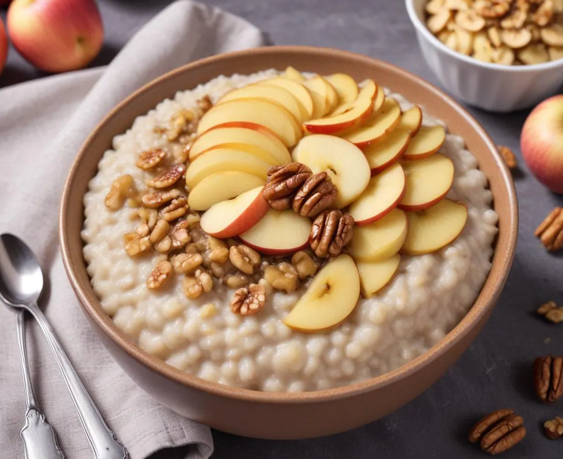 Porridge aux pommes et noix