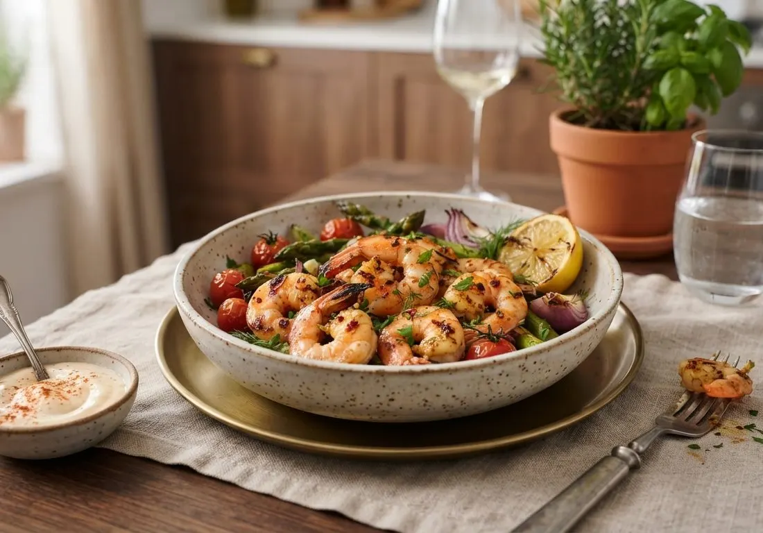 Crevettes marinées croustillantes au air fryer
