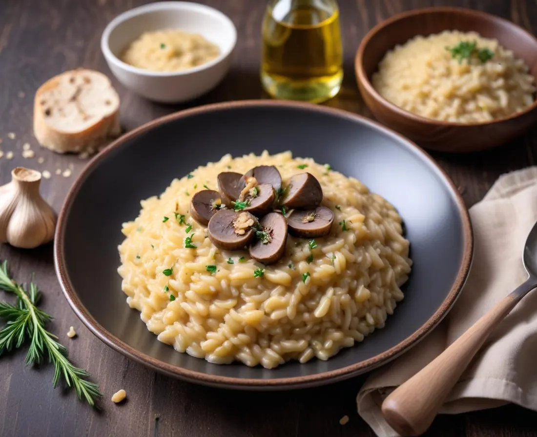Risotto aux champignons sauvages et huile de truffe