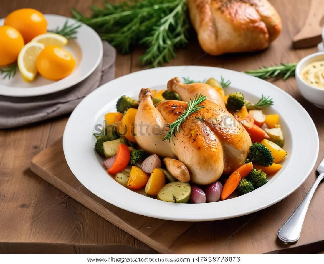 Poulet Rôti aux Herbes de Provence et Légumes de Saison