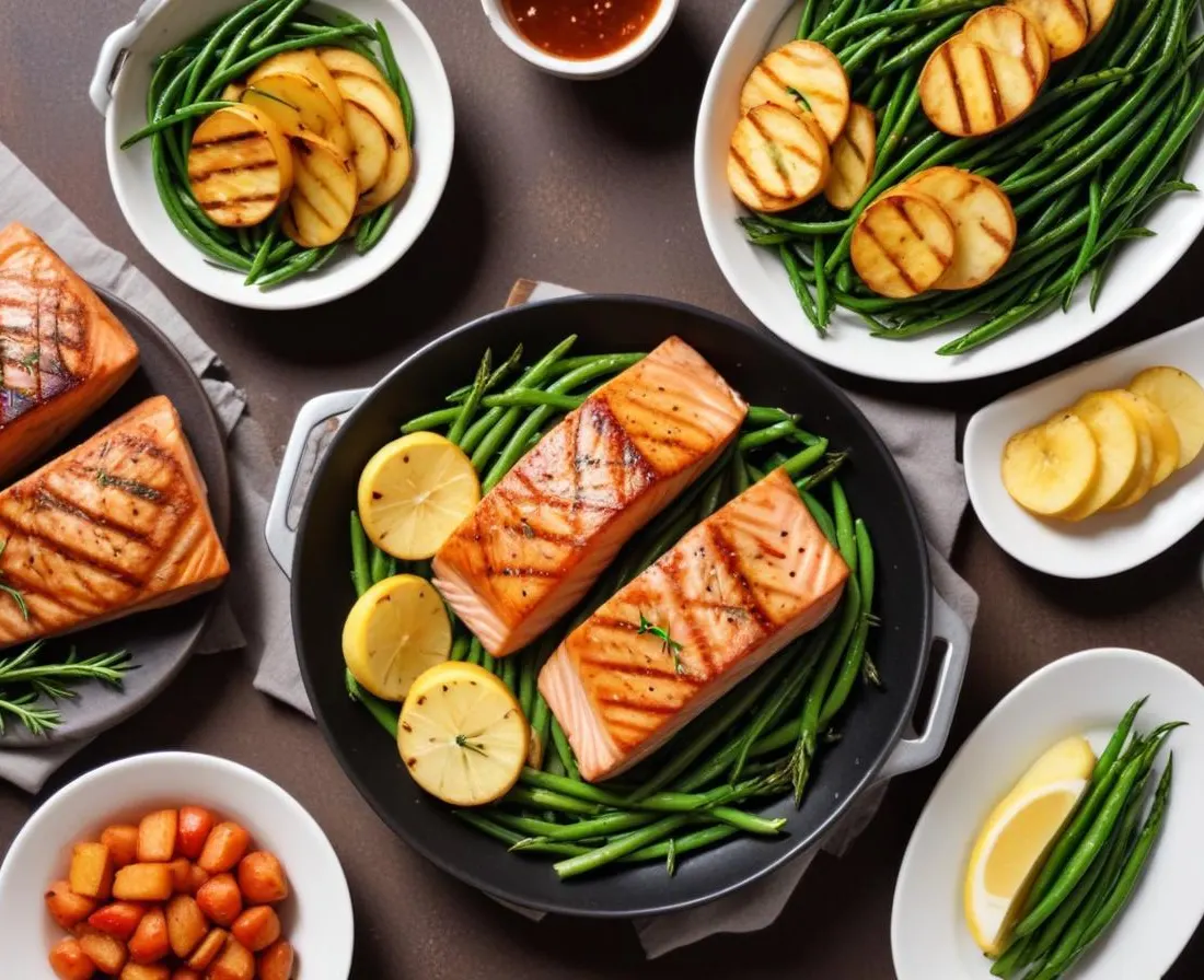 Saumon Grillé, Haricots Verts et Pommes de Terre Nouvelles