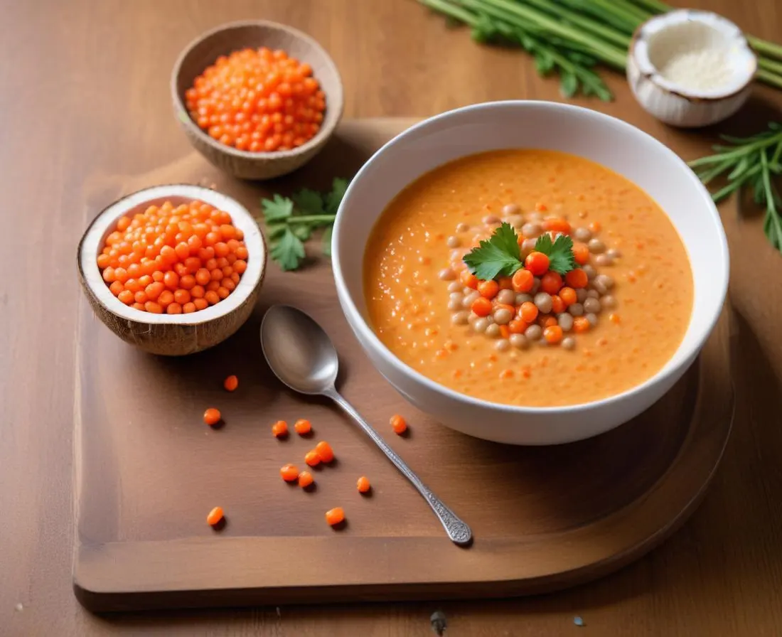 Dahl de Lentilles Corail au Lait de Coco