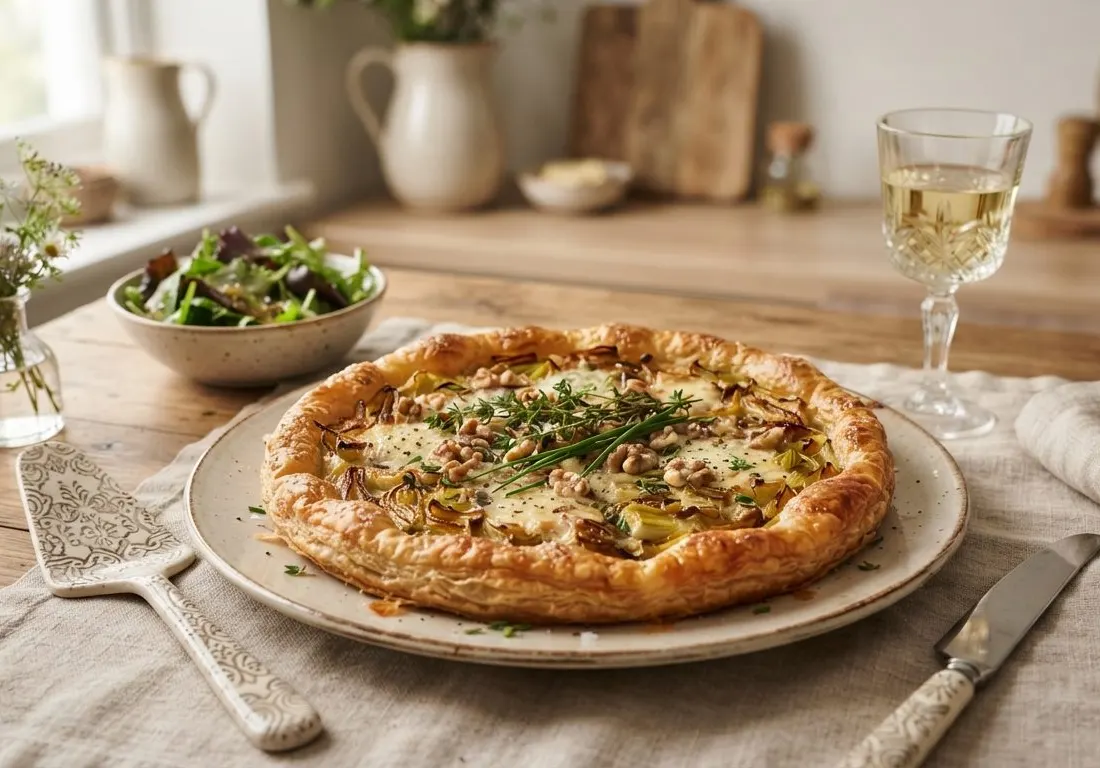 Tarte fine aux poireaux