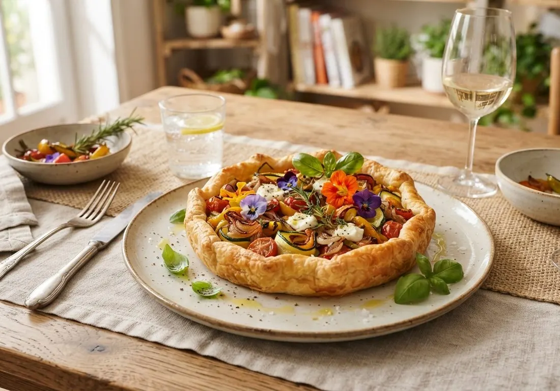 Tarte rustique aux poireaux et au chèvre frais