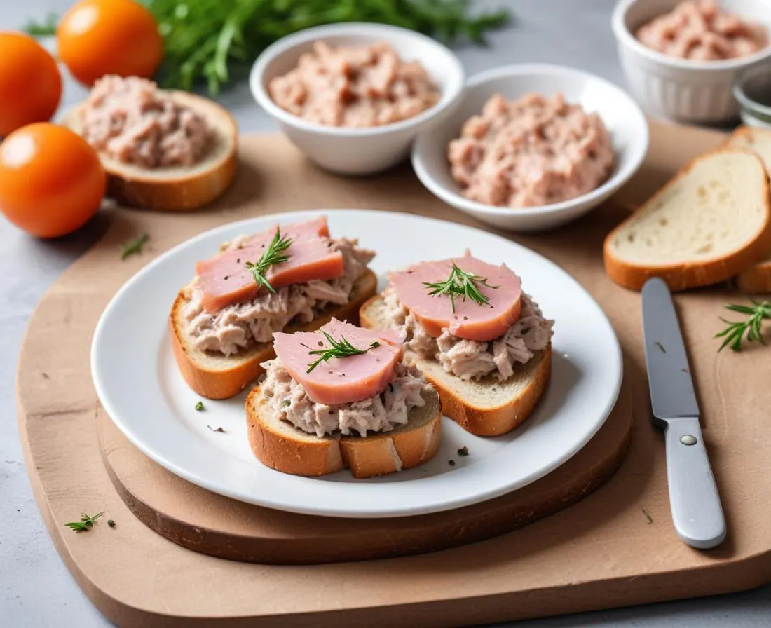 Rillettes de thon sur toasts grillés