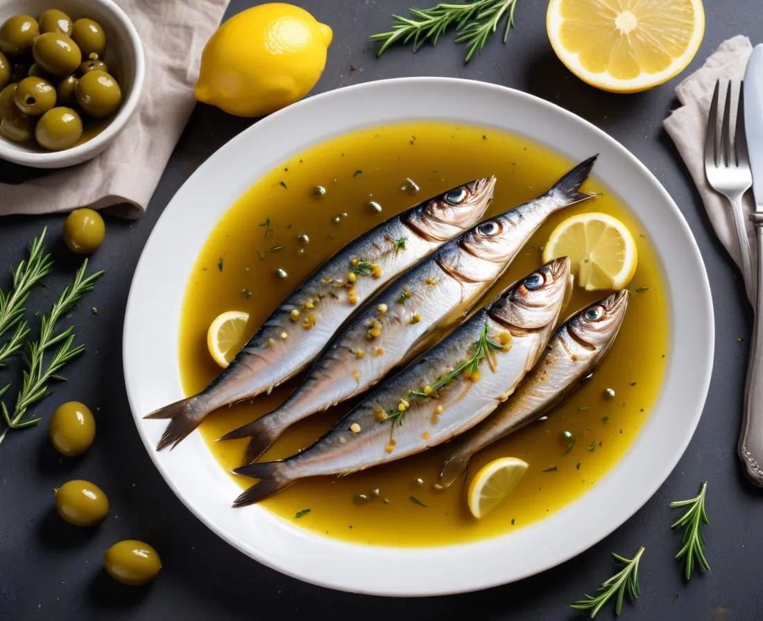 Sardines marinées au citron et huile d’olive