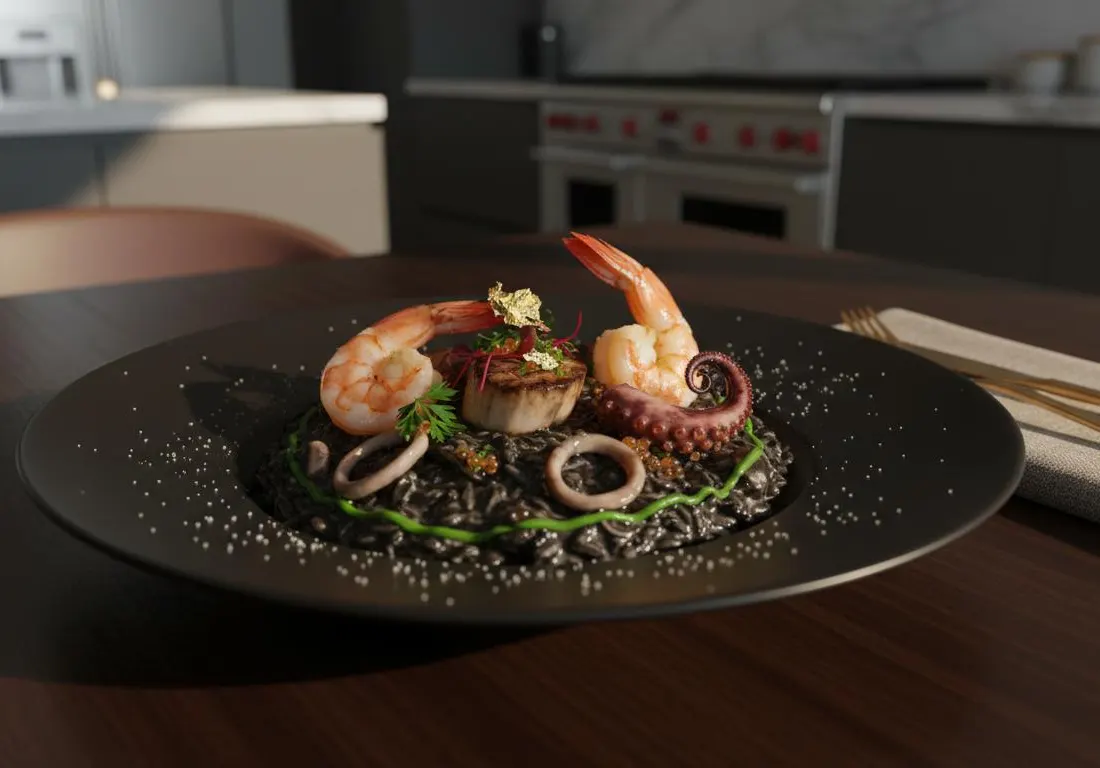 Risotto Noir à l'Extraction de l'Océan