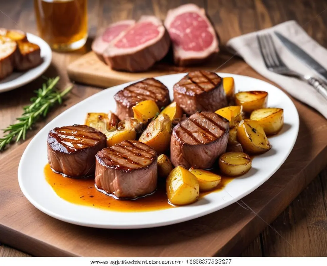 Brochettes de Filet Mignon de Porc au Miel et Moutarde à l'Ancienne