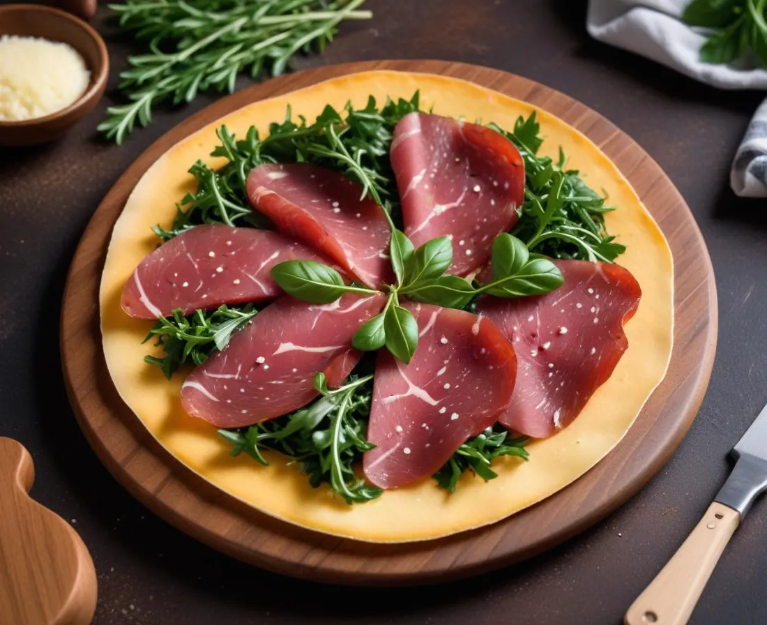 Pinsa Bresaola, Roquette et Parmesan