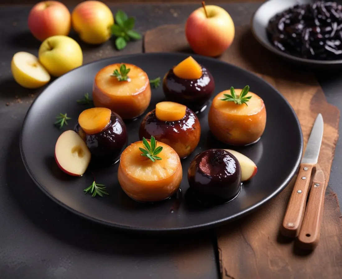 Bouchées au boudin noir et pomme caramélisée