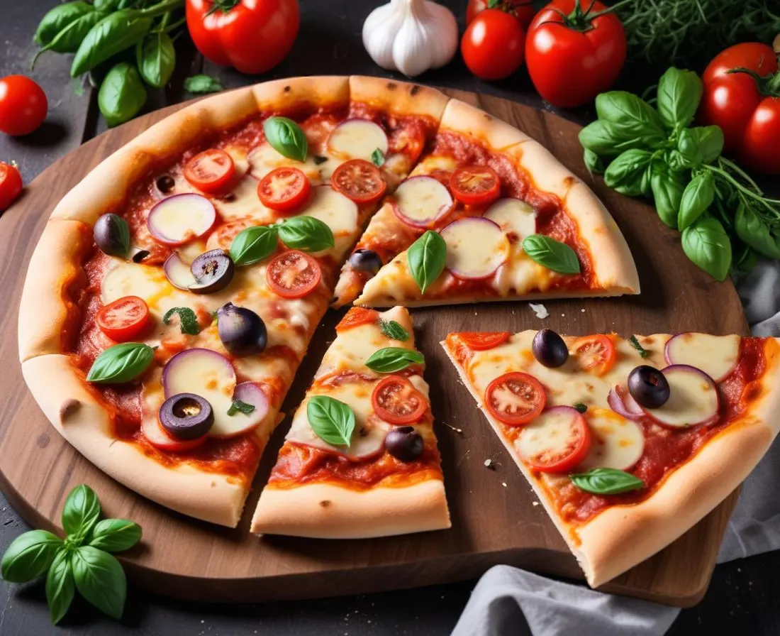 Pizza maison aux légumes de saison