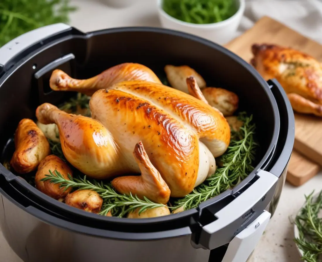 Poulet rôti juteux aux herbes à l'AirFryer