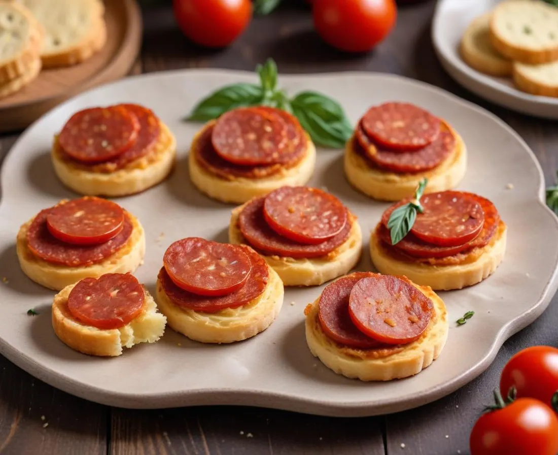 Sablés Apéritifs au Comté, Chorizo et Tomates Confites