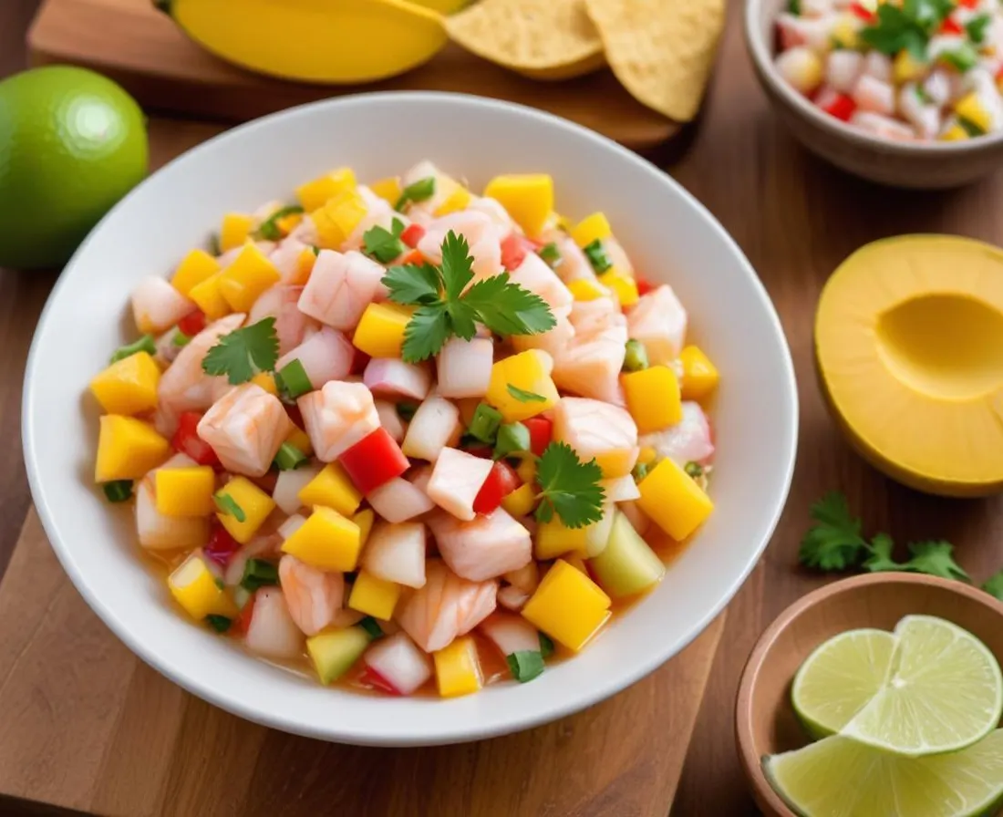 Ceviche de poisson mariné à la mangue
