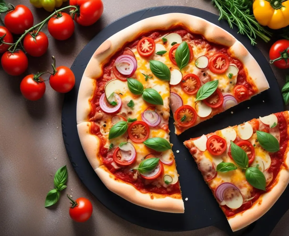 Pizza maison aux légumes de saison
