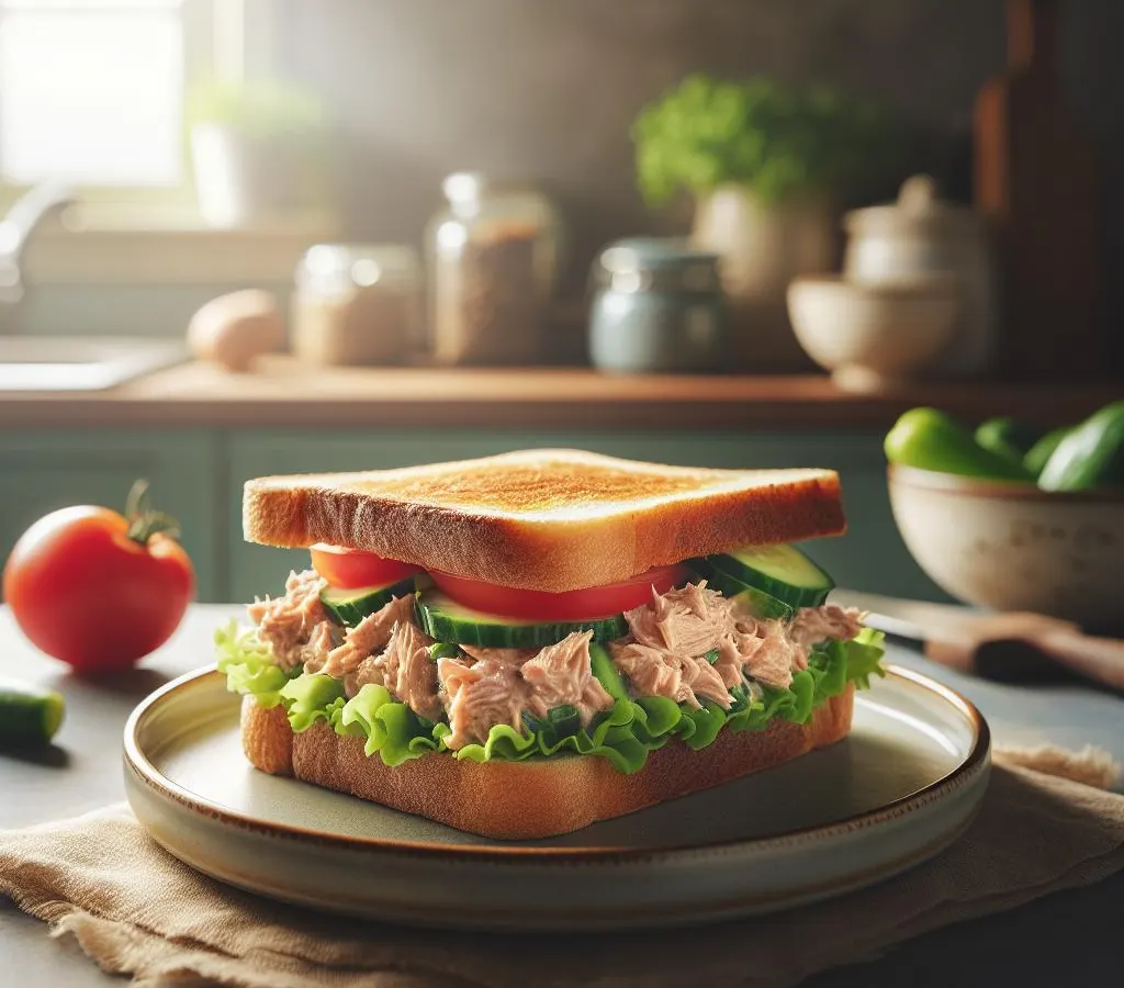 Sandwich au Thon Croquant et Légumes Frais