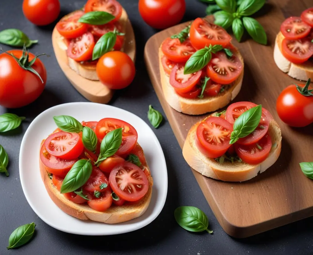 Bruschettas à la tomate et basilic