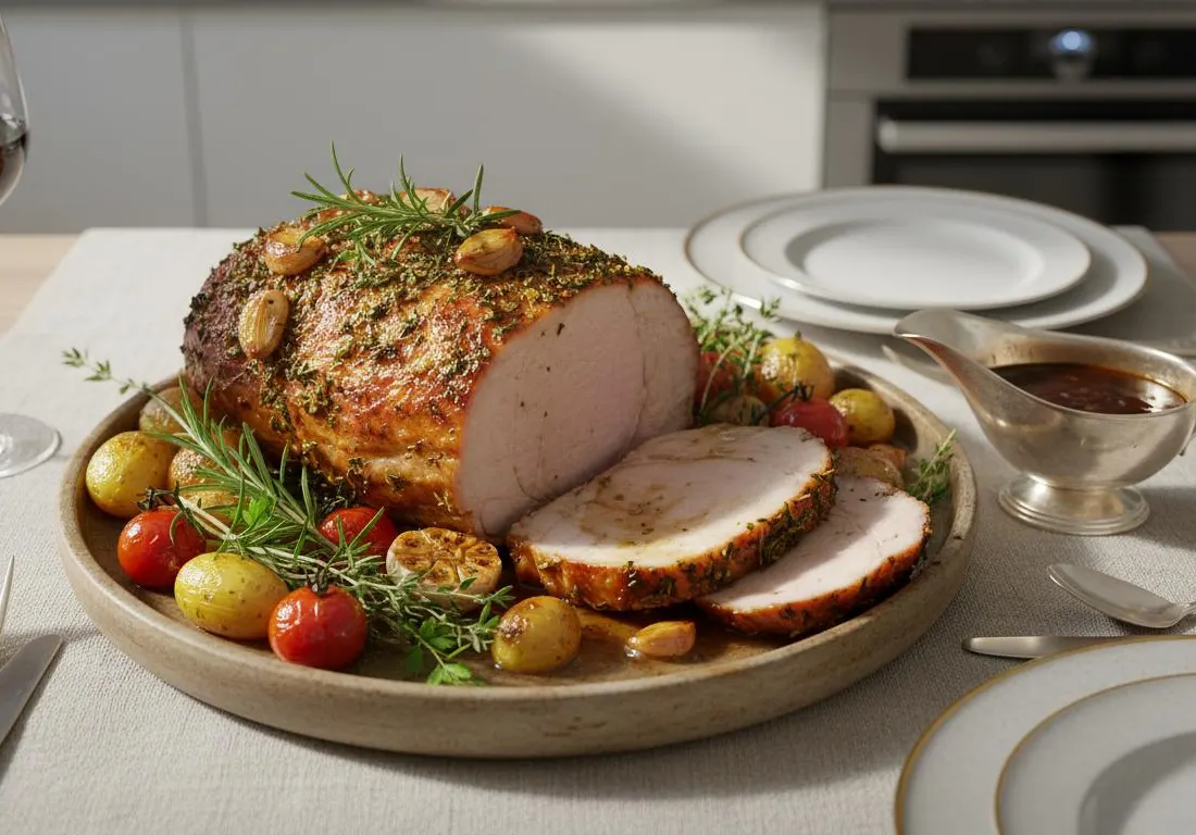 Rôti de Porc Traditionnel aux Herbes et à l'Ail