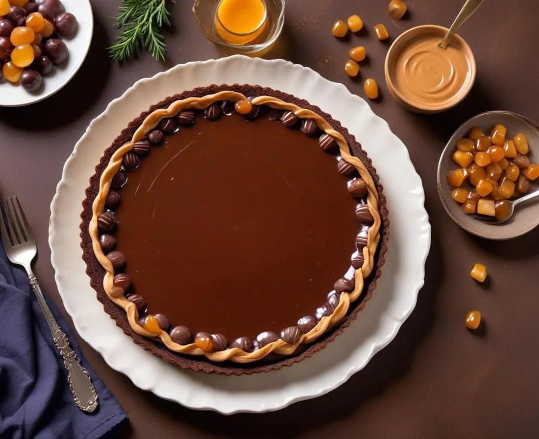 Tarte au chocolat et caramel beurre salé