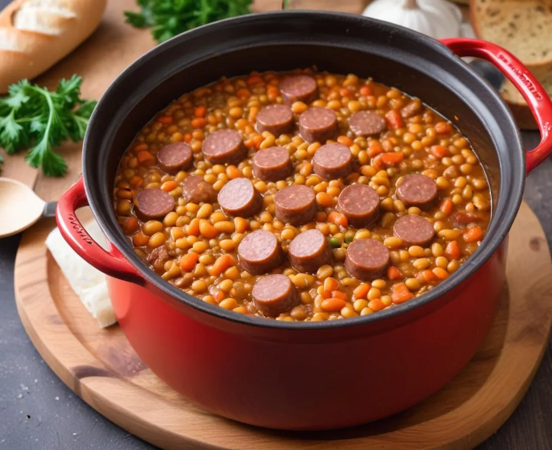 One Pot Lentilles aux Saucisses Fumées
