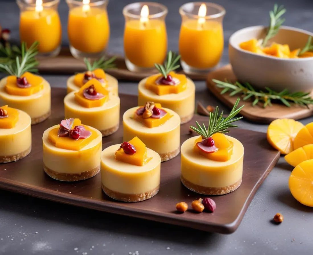 Verrines festives de foie gras, mangue et pain d'épices