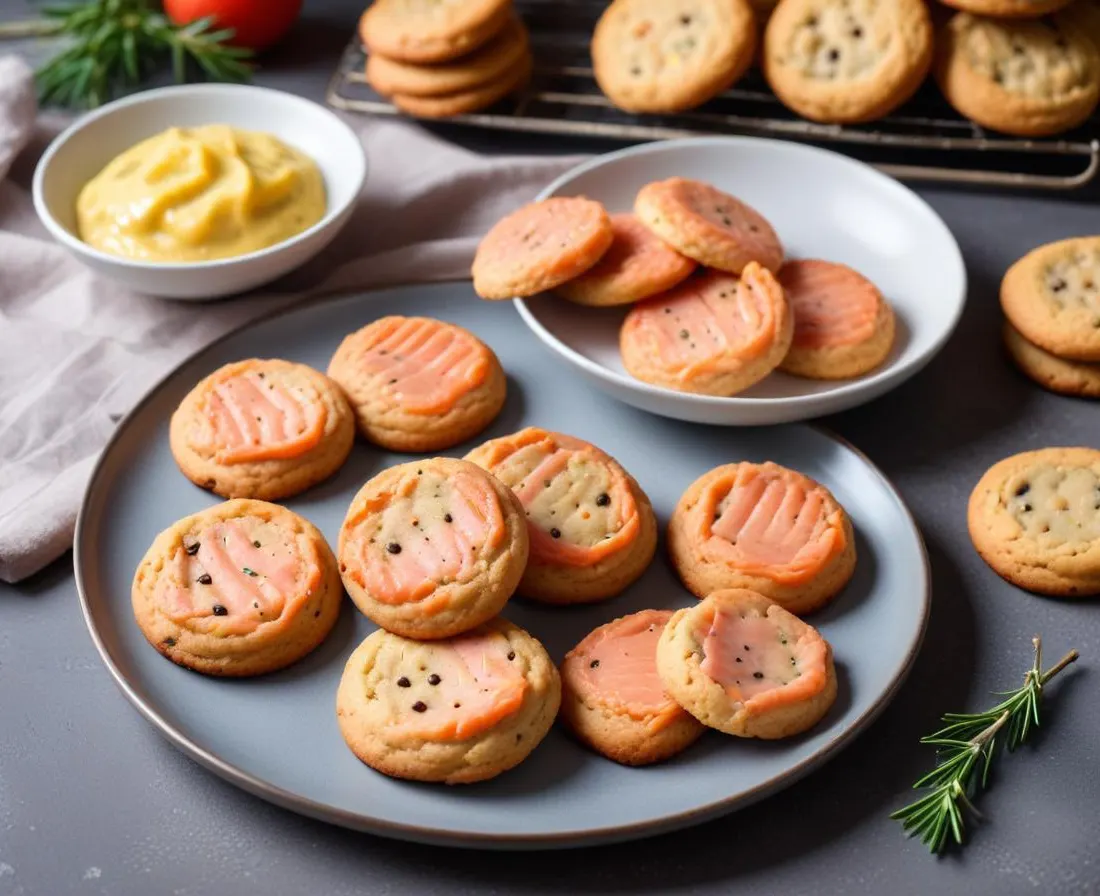Cookies salés au saumon fumé et à l'aneth