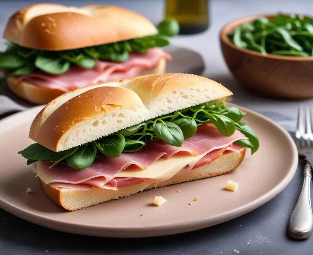 Sandwich Italien au Jambon Cru, Roquette et Parmesan