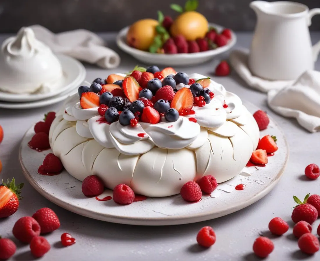 Pavlova de Pâques aux fruits rouges