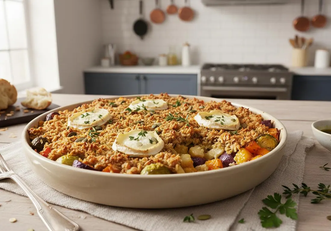 Crumble de Légumes d'Hiver au Chèvre Frais