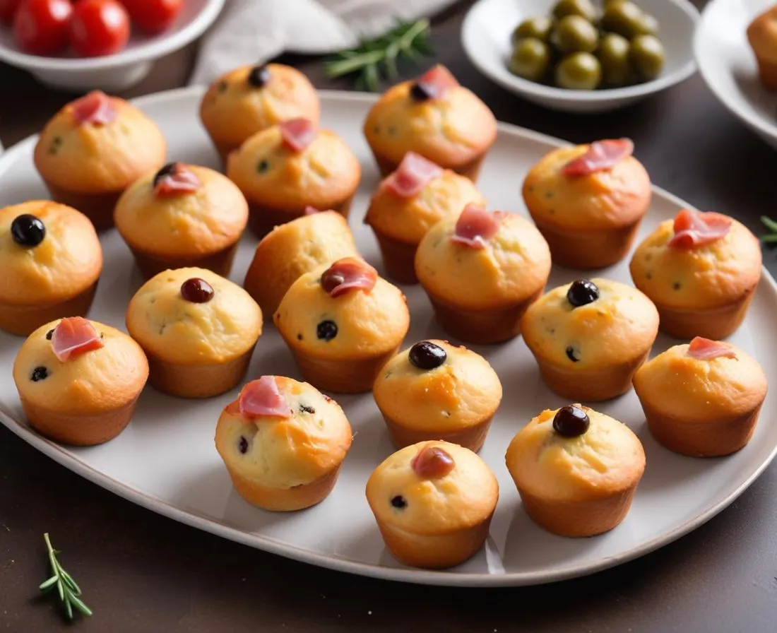Mini Muffins au Jambon et Olives