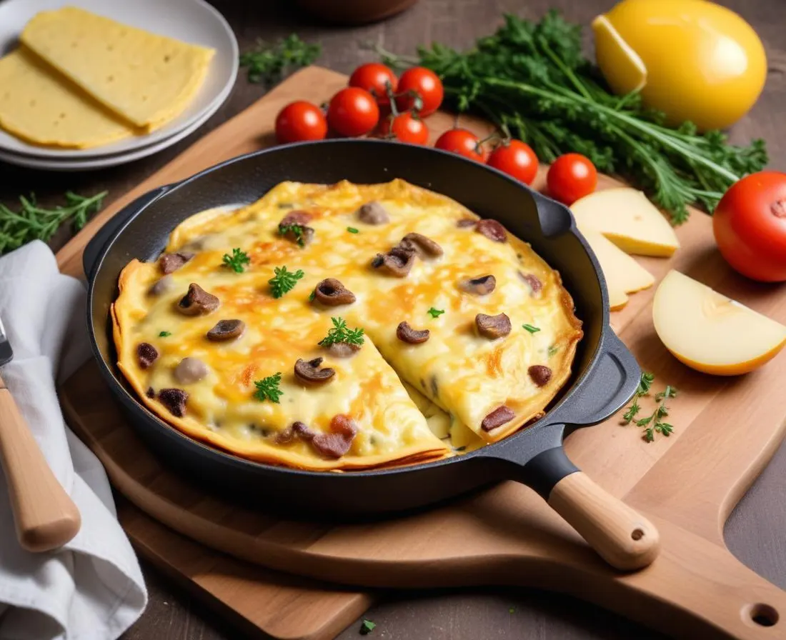 Omelette Raclette Gourmande aux Champignons