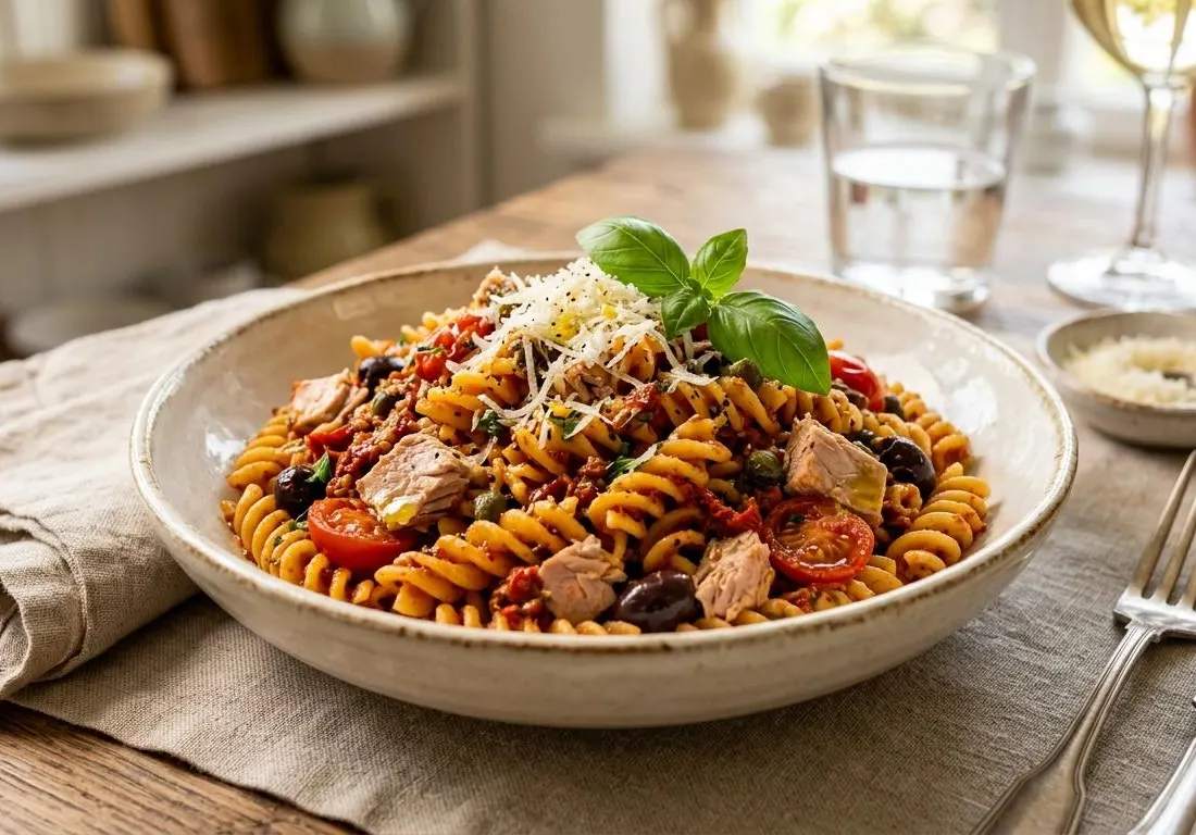 Fusilli au Thon et Pesto Rosso Méditerranéen