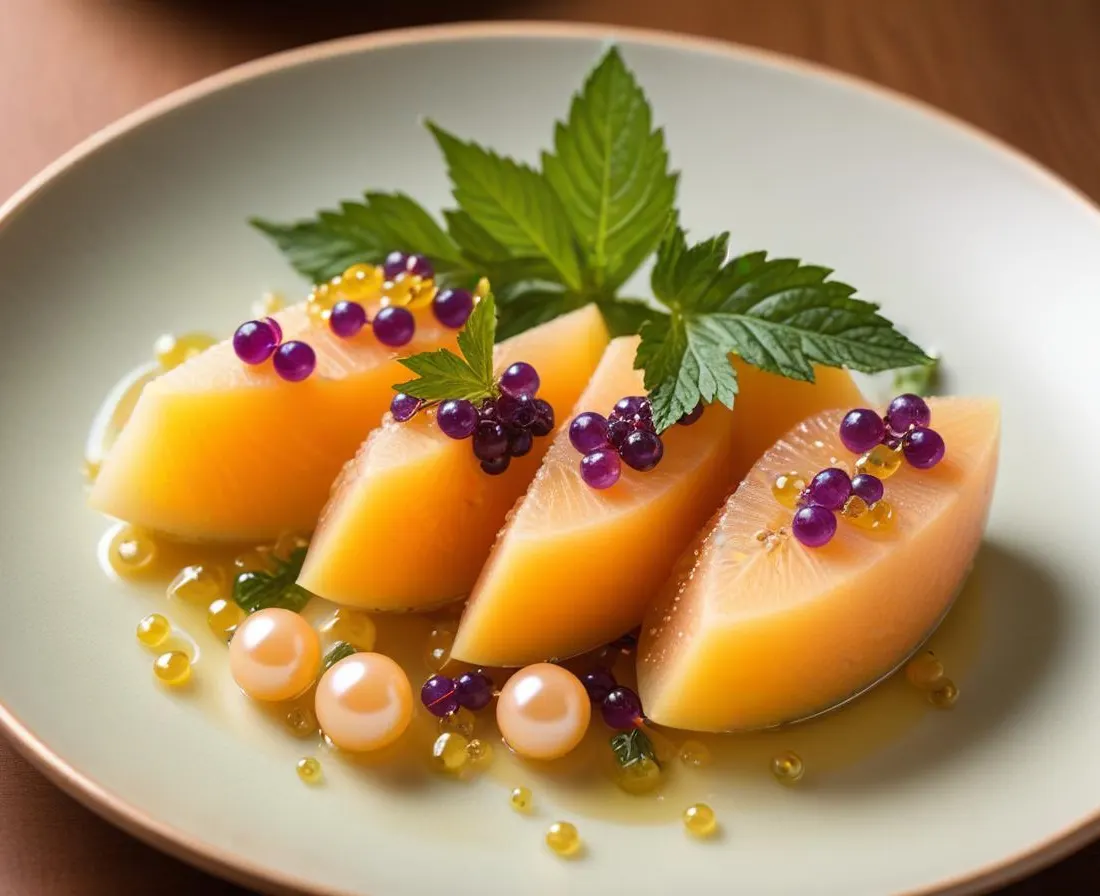 Perles de Melon Marinées au Shiso et Yuzu