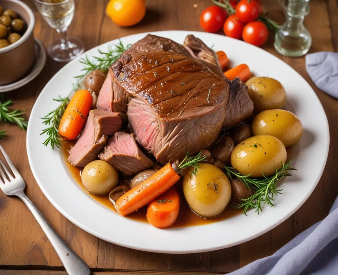 Gigot d'agneau rôti au thym