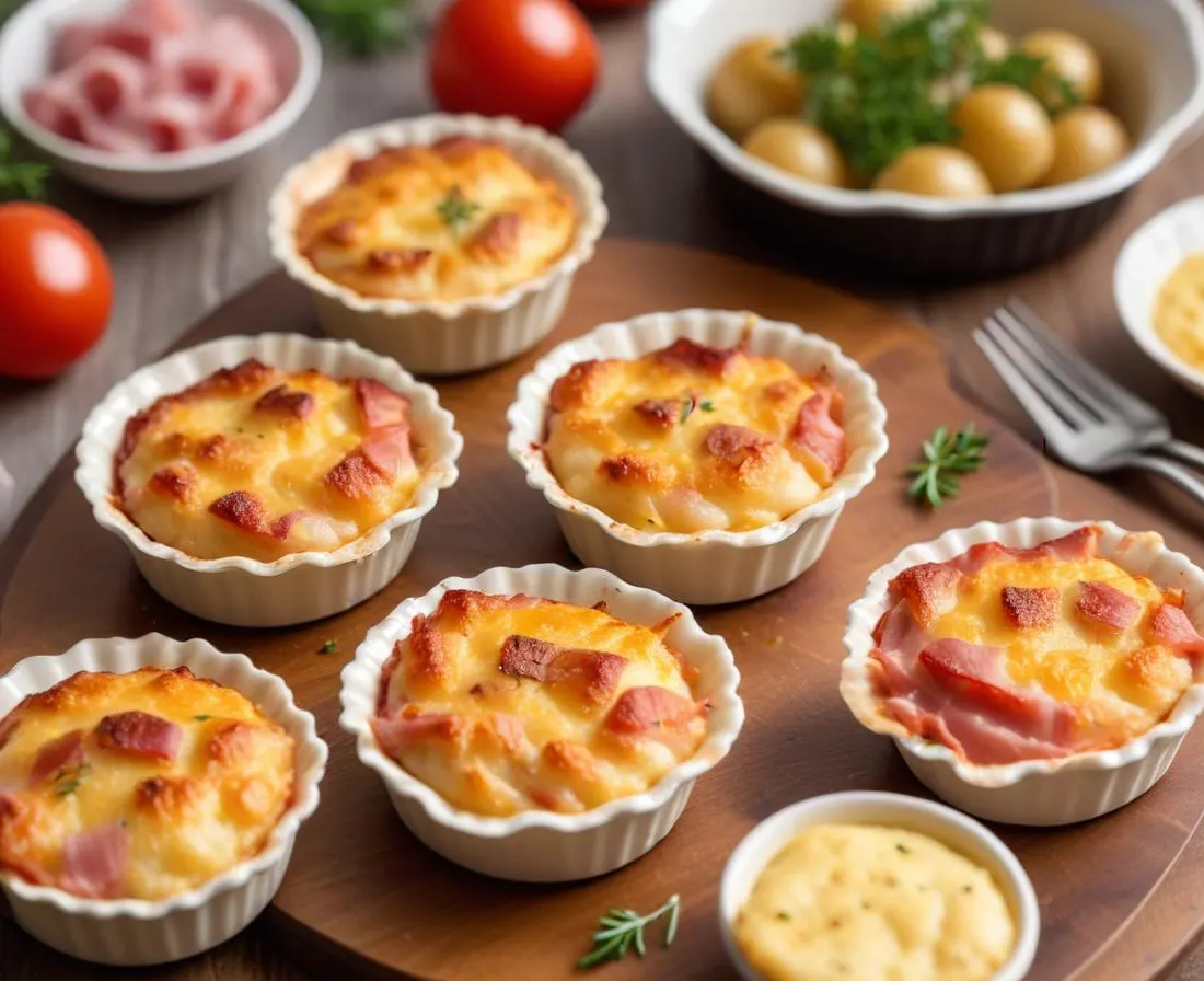 Mini-gratins de poireaux et jambon
