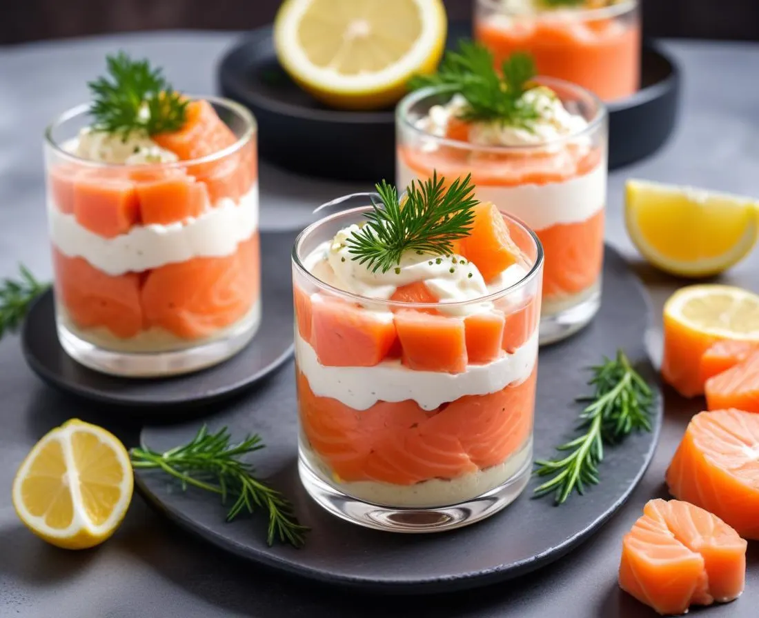 Verrines de Saumon Fumé et Crème d'Aneth