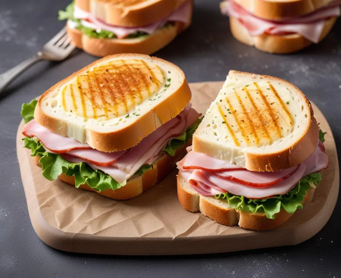 Sandwich Gourmand au Jambon de Pays, Fromage Frais et Concombre