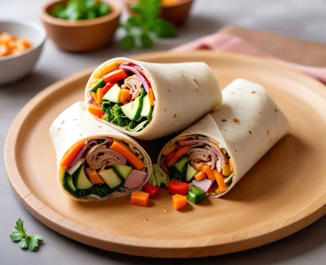 Wrap au Porc Caramélisé et Légumes Aigre-Doux
