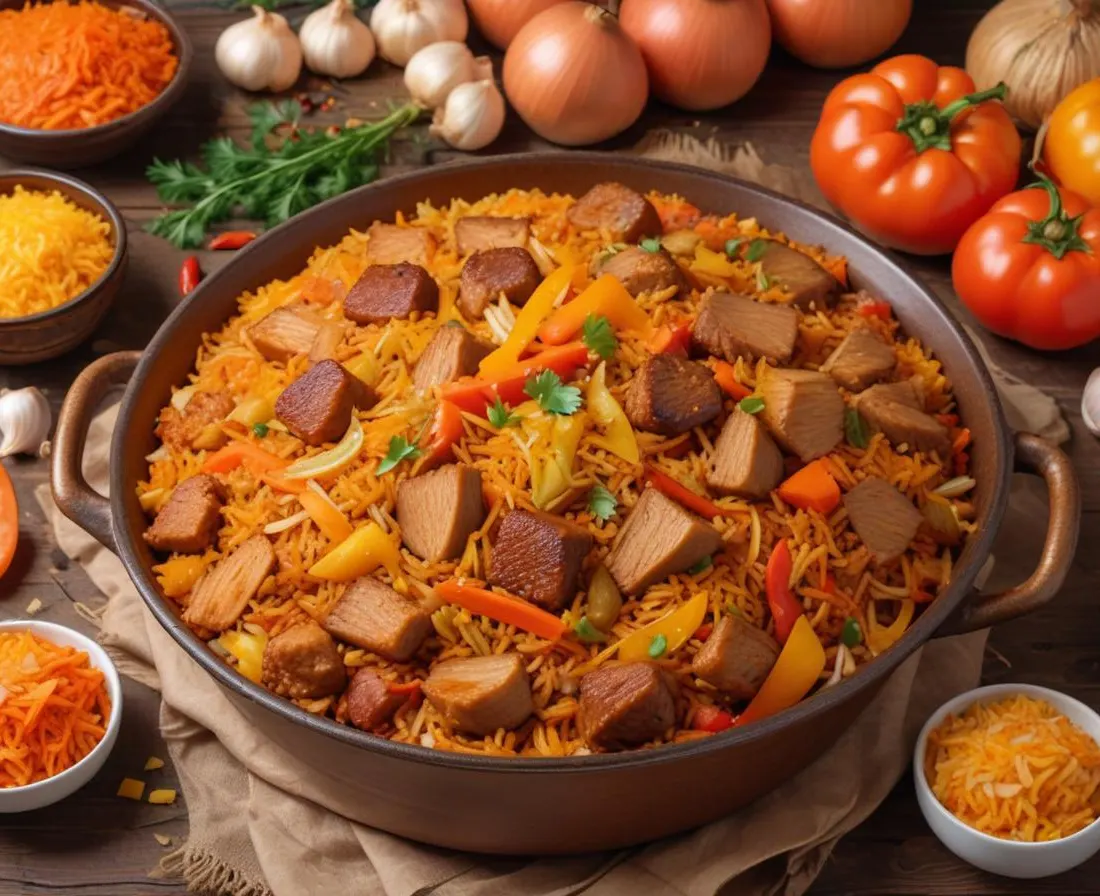 Plov traditionnel d'Asie centrale