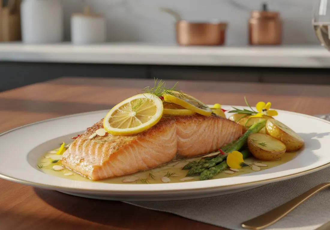 Saumon Éclatant au Citron et à l'Aneth