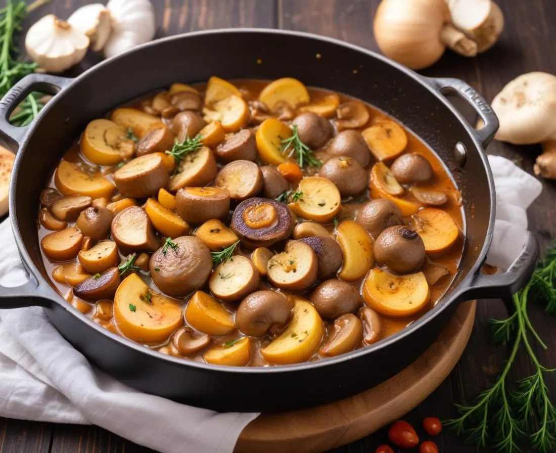 Sauté de dinde à la moutarde et aux champignons (One-Pot)
