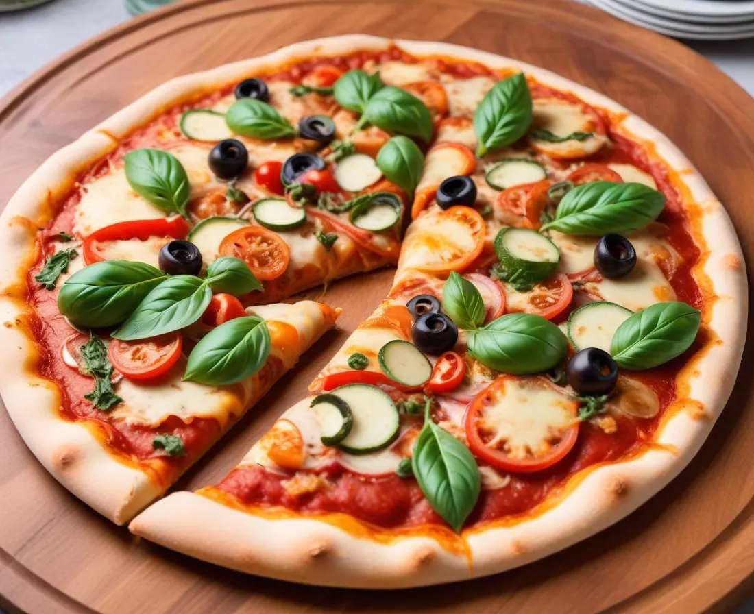 Pizza maison aux légumes du soleil
