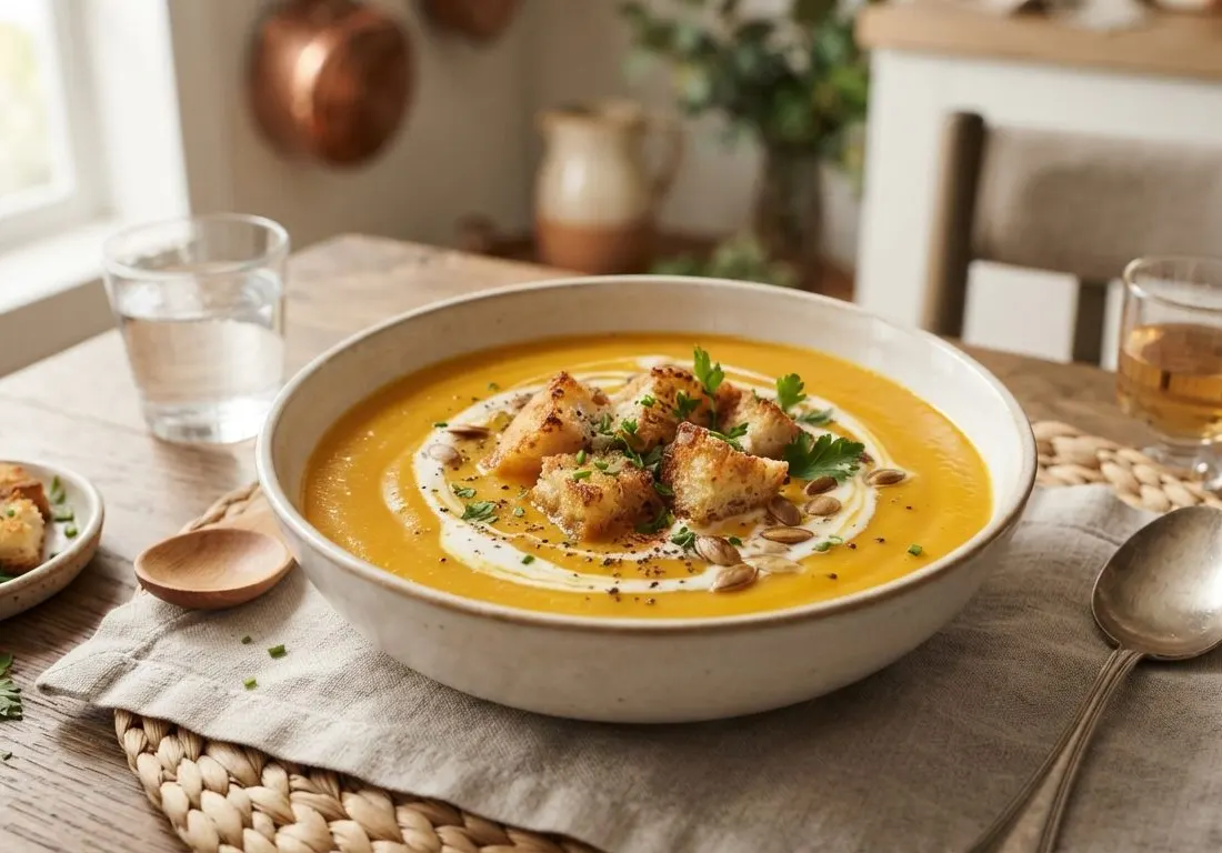 Velouté de potiron et croûtons